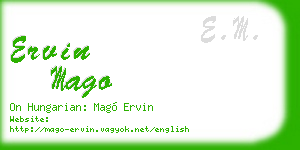 ervin mago business card