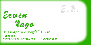 ervin mago business card